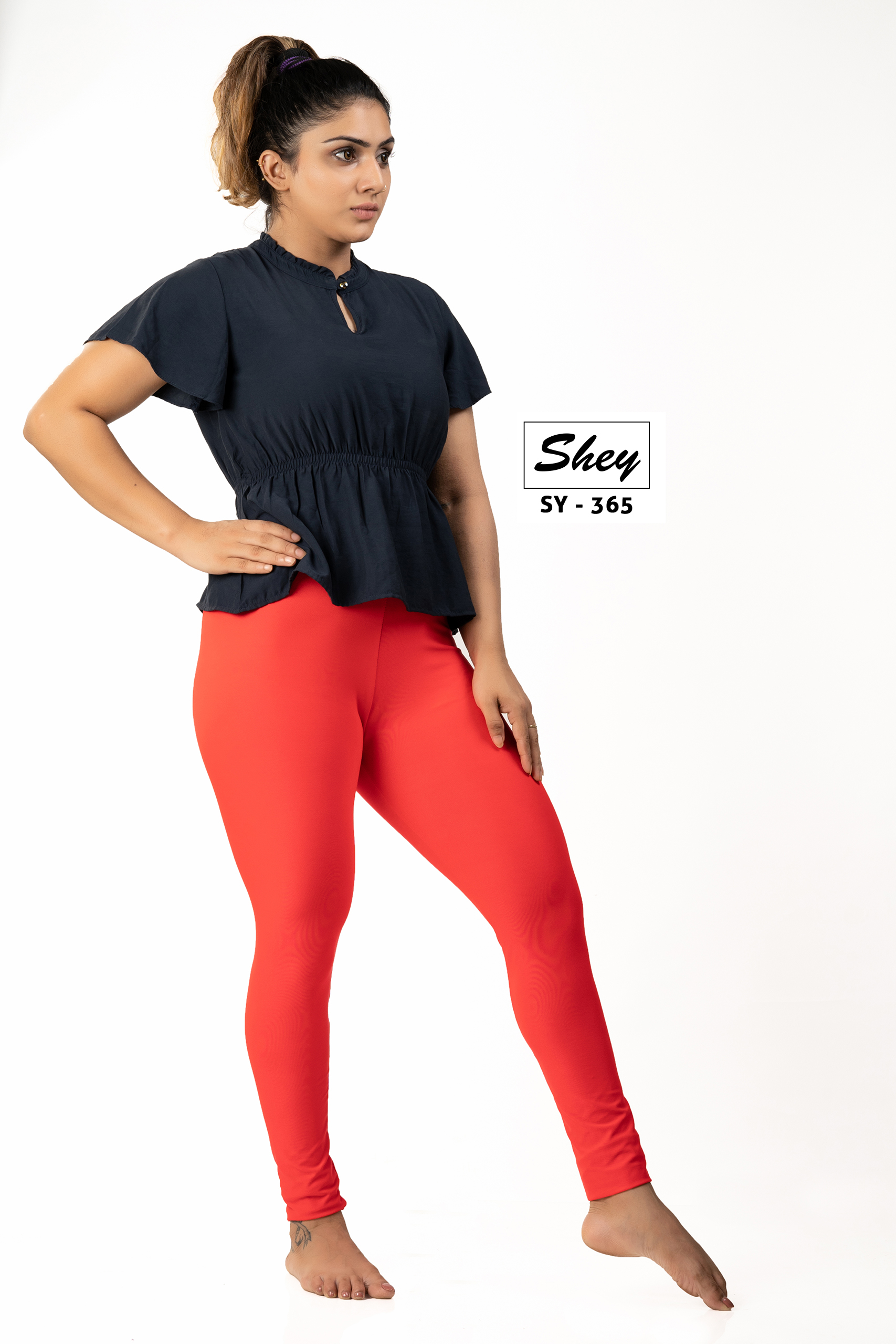 Full Length Highwaist Legging Red - Image 3